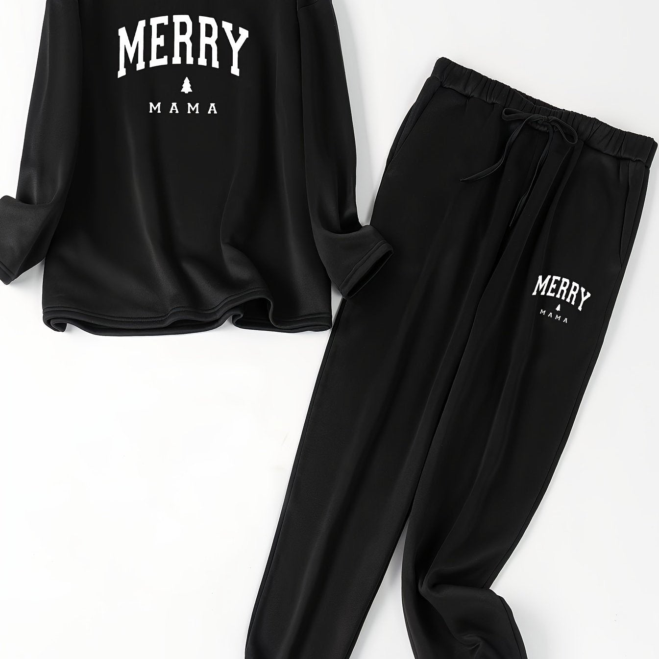 Christmas Lounge Set: Fleece Lined Top & Joggers Pajamas