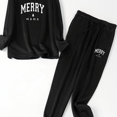 Christmas Lounge Set: Fleece Lined Top & Joggers Pajamas