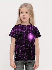Girls 3D Print Short Sleeve T shirt Comfy Pullover Tops