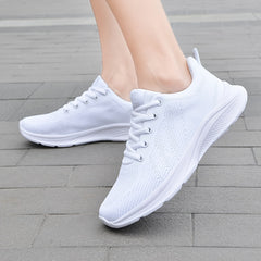 Casual Lace Up Sports Shoes Breathable Mesh Non slip Running Flat Shoes
