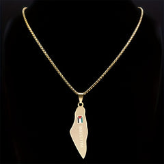 Map Flag Necklace Ethnic Hip Hop Jewelry Men Women Couples