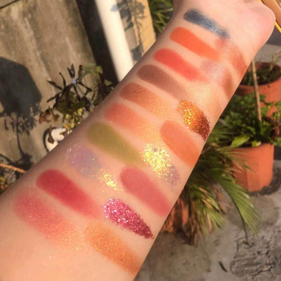 Glitter Eyeshadow Palette with Brush - Creamy Metallic and Matte Shades