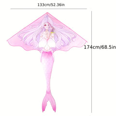 Mermaid Kite With 91.44m Handle Line for Beach Park Yard