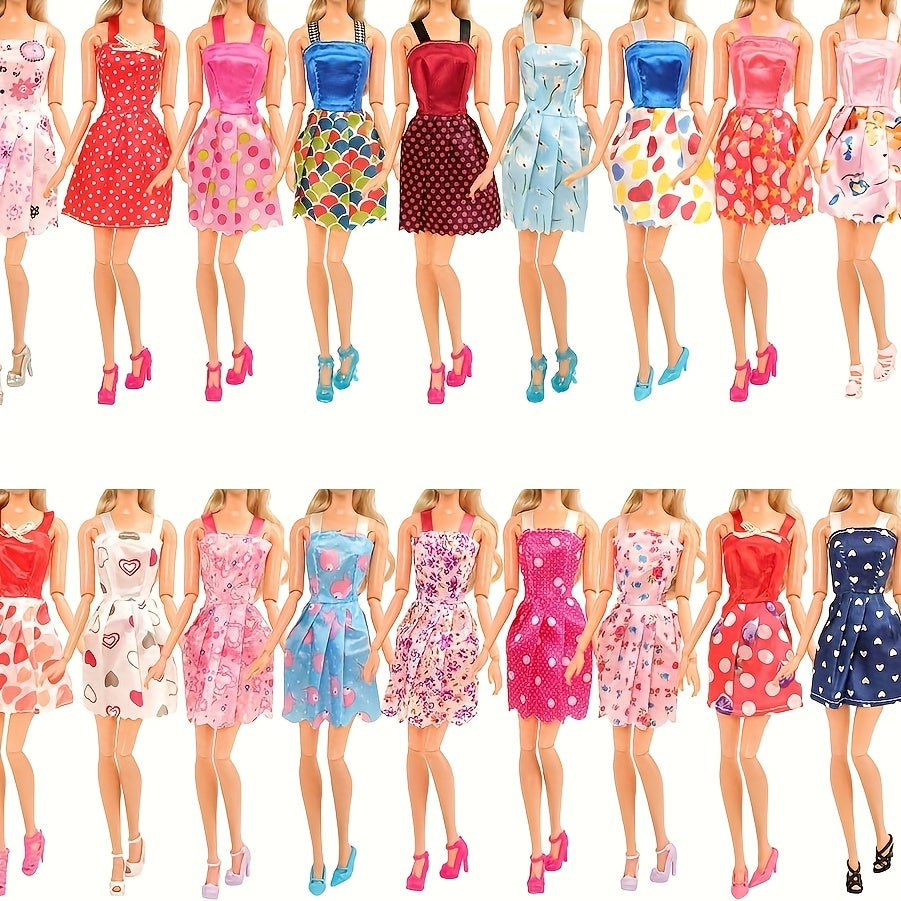 36pcs Doll Clothes & Jewelry for 11.5" Dolls Complete Outfits Shoes Crown Staff