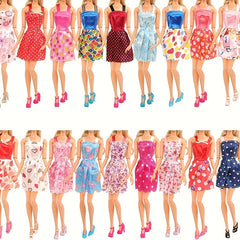 36pcs Doll Clothes & Jewelry for 11.5" Dolls Complete Outfits Shoes Crown Staff