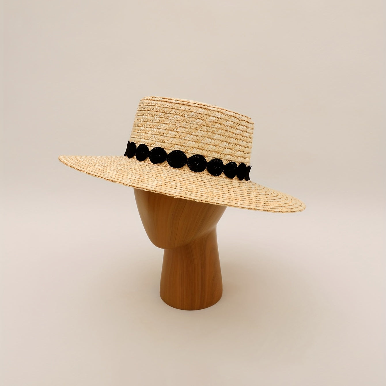 Flat Top Straw Sun Hat Wide Brim UV Protection Beach Hat Sunscreen