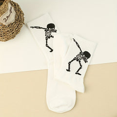 3 Pairs Skull Print Socks Halloween Women's Stockin