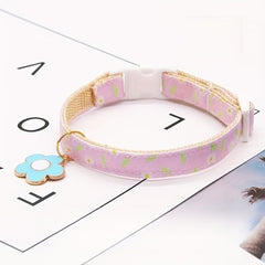 Pet Necklace Flower Pattern Pendant Cat Collar Adjustable Safety Collar