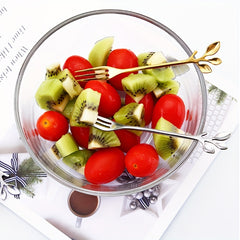 1pc Stainless Steel Branch Spoon Leaf Spoon Stainless Steel Fork Fruit Fork Cake