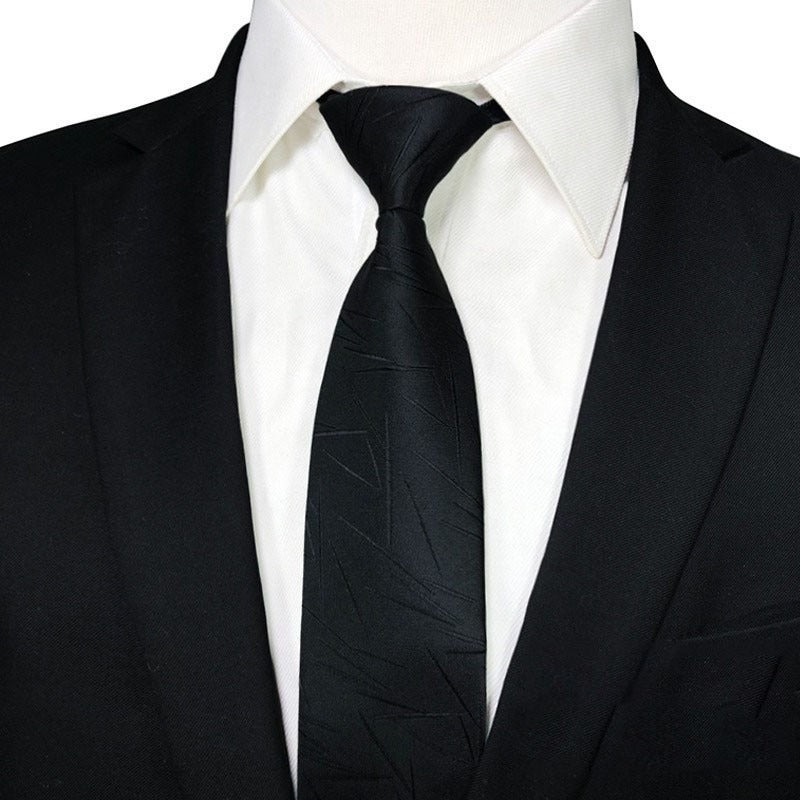 Men's Zip NeckTie Red Striped Business Professional Tie