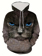 3D Print Cat Hoodie Mens Graphic Pullover with Pocket