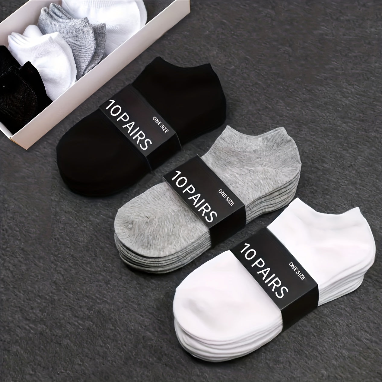 10 Pairs Solid Sports Ankle Socks Women's Stockings