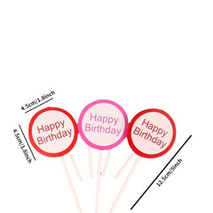 6pcs Birthday Dessert Table Decoration Inserts Cupcake Decoration
