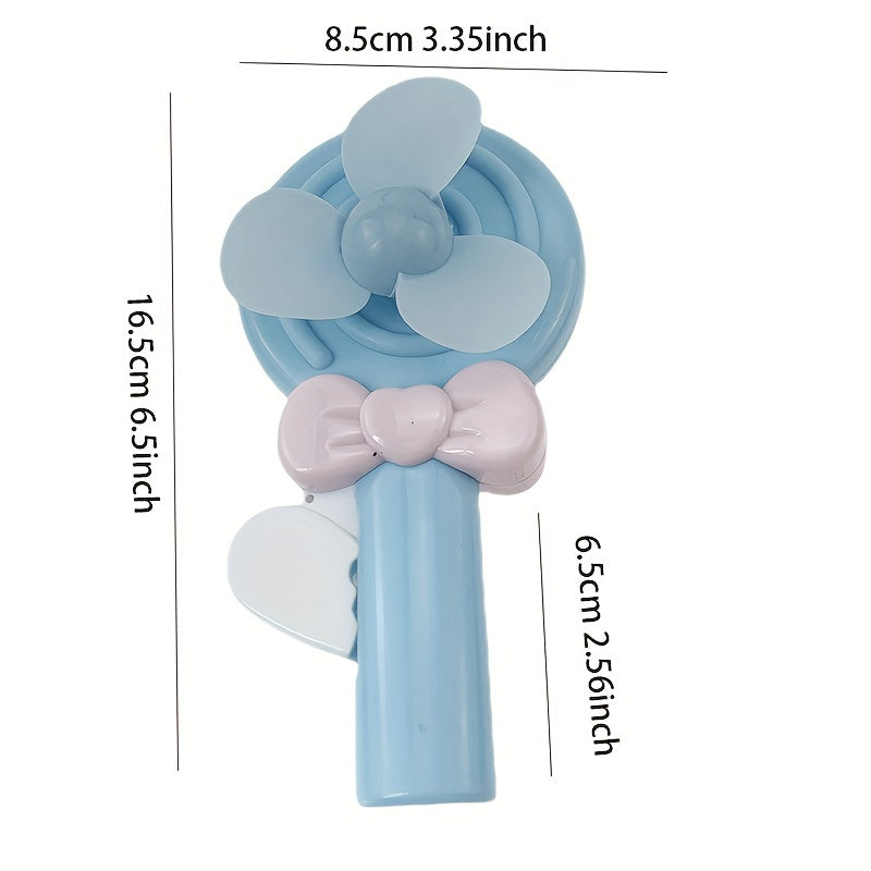 2pcs Mini Lollipop Shape Pocket Fan Portable Plastic Fan