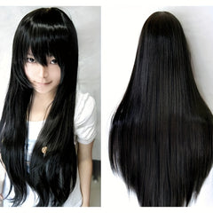 Colorful Long Straight Wig With Bangs Synthetic Wig Cosplay Wigs