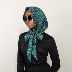 Leopard Print Lace Up Head Scarf Head Wrap Turban Bandana for Women