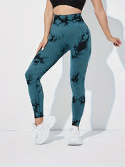 Tie Dye High Waist Yoga Pants High Stretch Running Fitness Workout Leggings