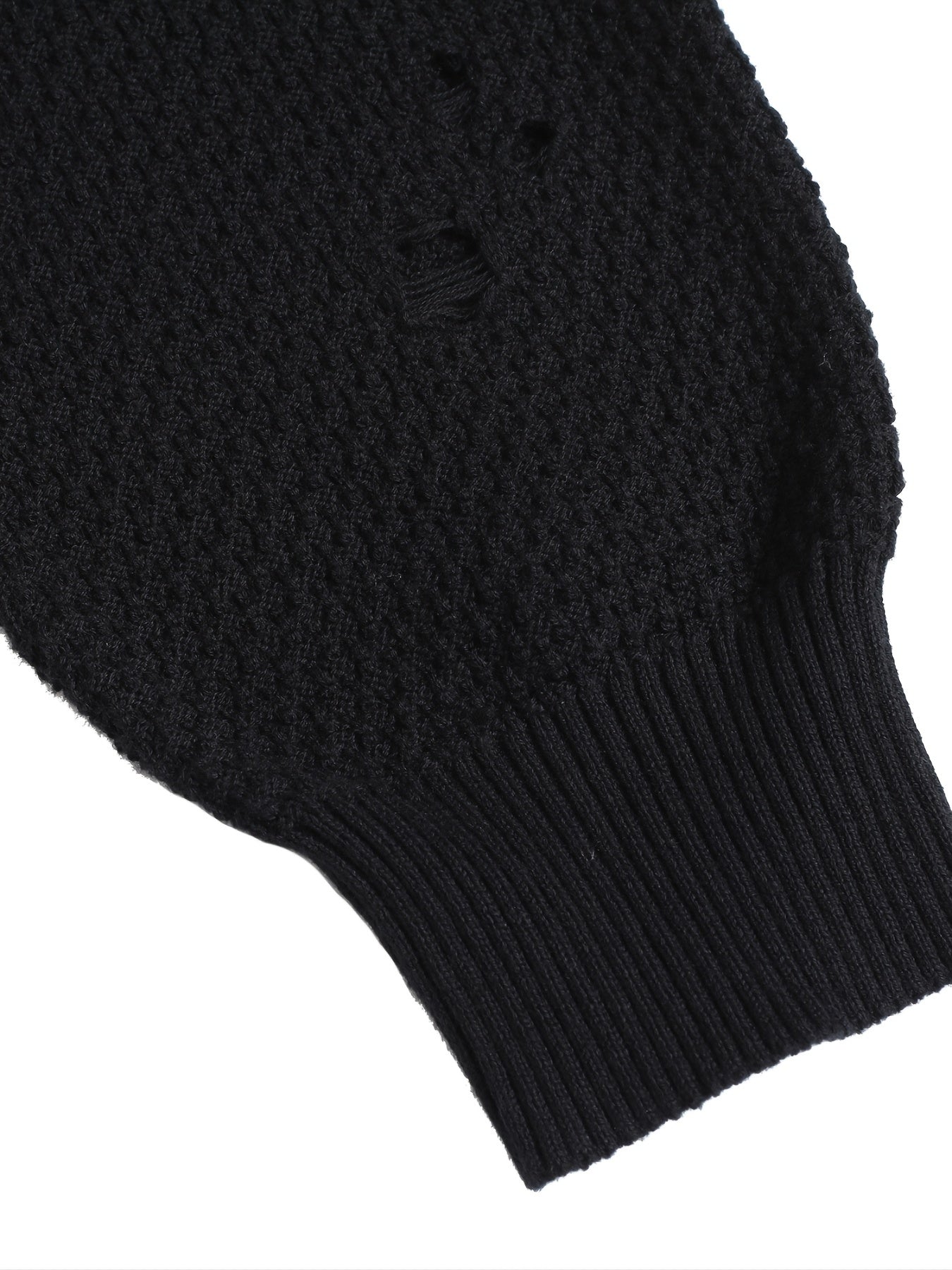 Men's Knit Hollow Out Sweater Long Sleeve Crew Neck Thermal Top