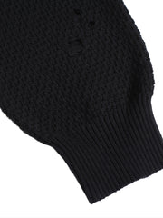 Men's Knit Hollow Out Sweater Long Sleeve Crew Neck Thermal Top