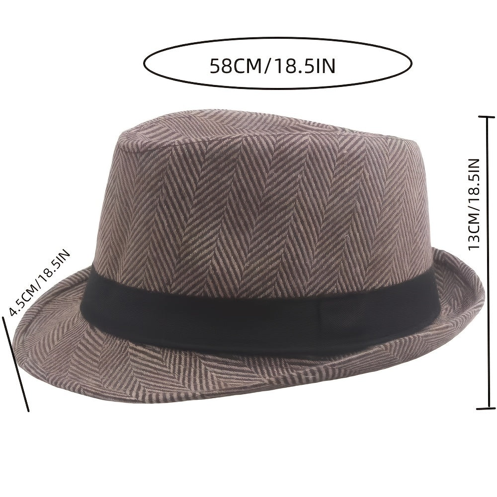 Stylish Men's Wide Brim Fedora with Sun Protection