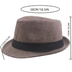 Stylish Men's Wide Brim Fedora with Sun Protection
