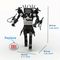 Toilet TV Man Building Blocks Fun Gift