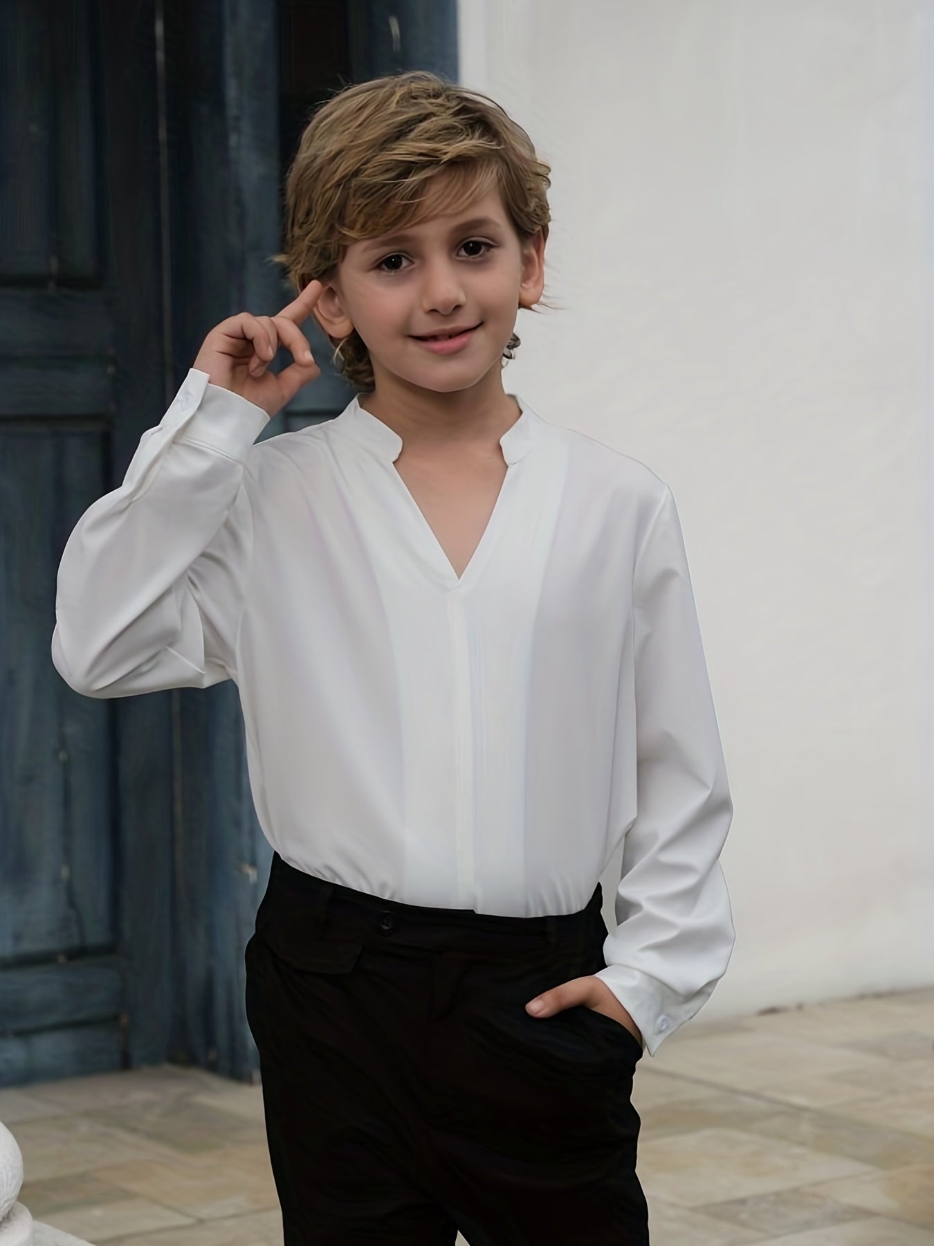 Boys Long Sleeves Shirt Preppy Style For Spring And Summer Kids Clothes
