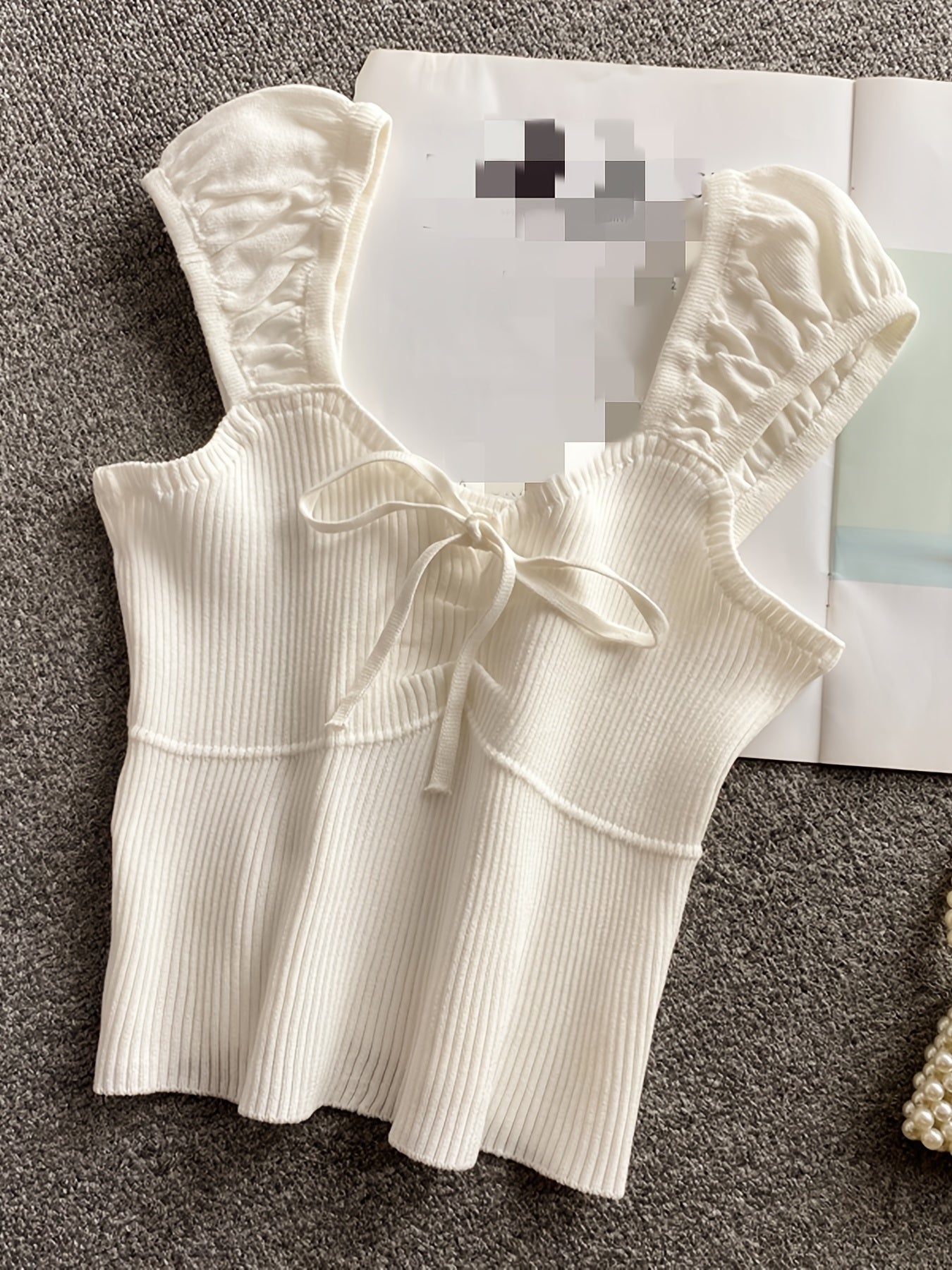Ribbed Knotted Tank Top for Women