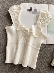 Ribbed Knotted Tank Top for Women