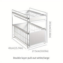 Under Sink Organizer Kitchen 3 Tier Spice Basket Cabinet Organizer Stackable
