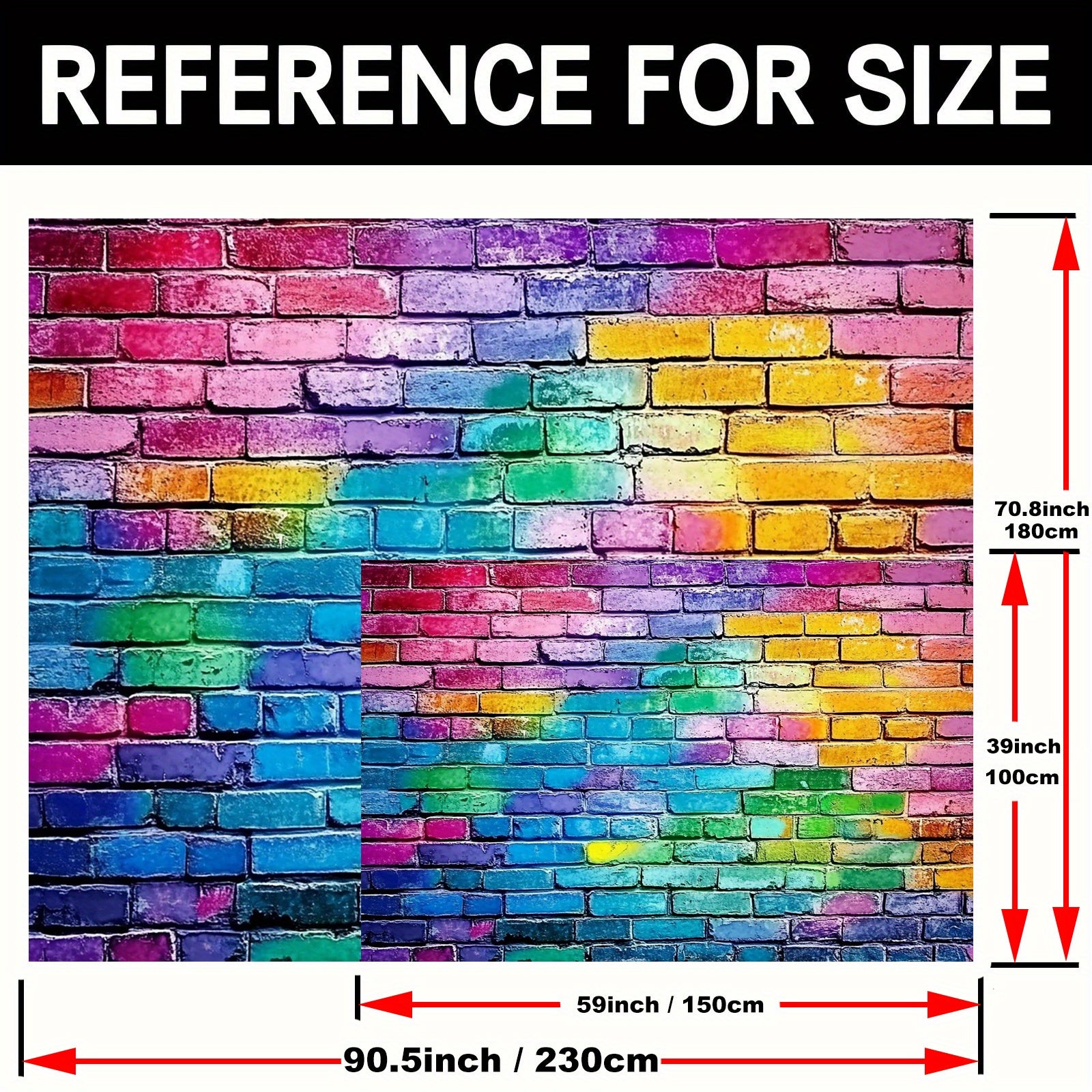 Colorful Brick Wall Backdrop for Events with Tripod Stand