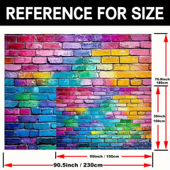 Colorful Brick Wall Backdrop for Events with Tripod Stand