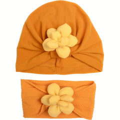 Breathable Infant Hat And Headband Set For Newborns