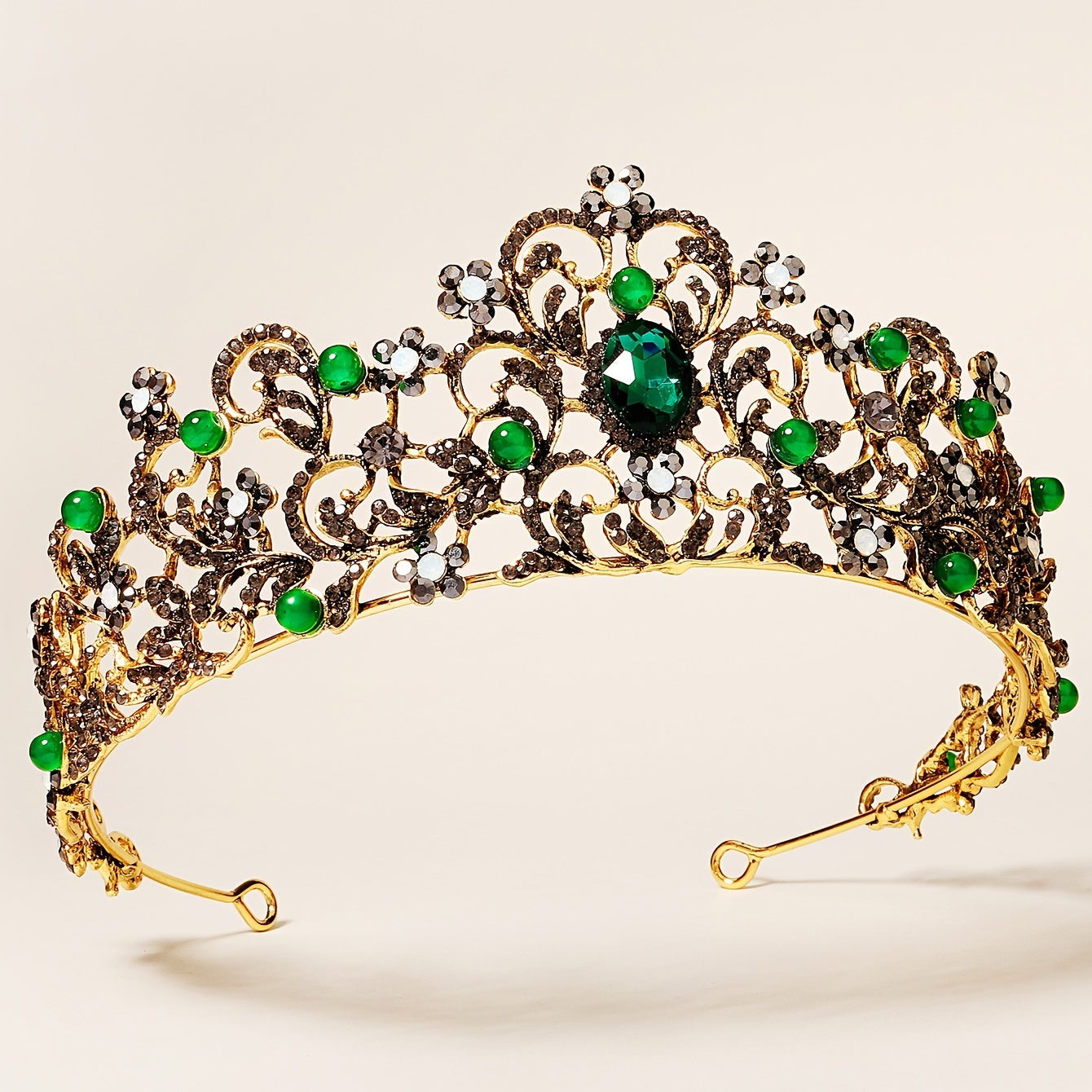 Vintage Crystal Leaf Tiara Bridal Crown for Women