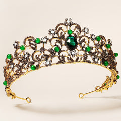 Vintage Crystal Leaf Tiara Bridal Crown for Women