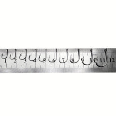 100pcs Fishing Hooks 10 Sizes Circle Barbed Hooks High Carbon Steel
