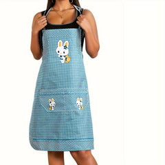 Stain-Proof Halter Apron with Ruffles for Outdoor Activities