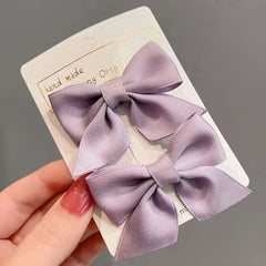 2pcs Bow Hair Clip Princess Fabric Side Clip Hair Accessories For Baby Girls