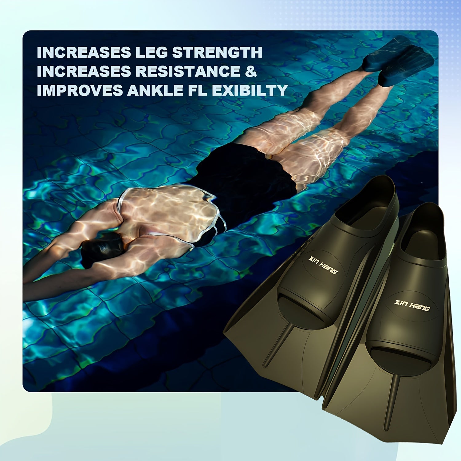 Unisex Snorkel Fins for Swimming Training Swim Fins for Adult Swimming Flippers