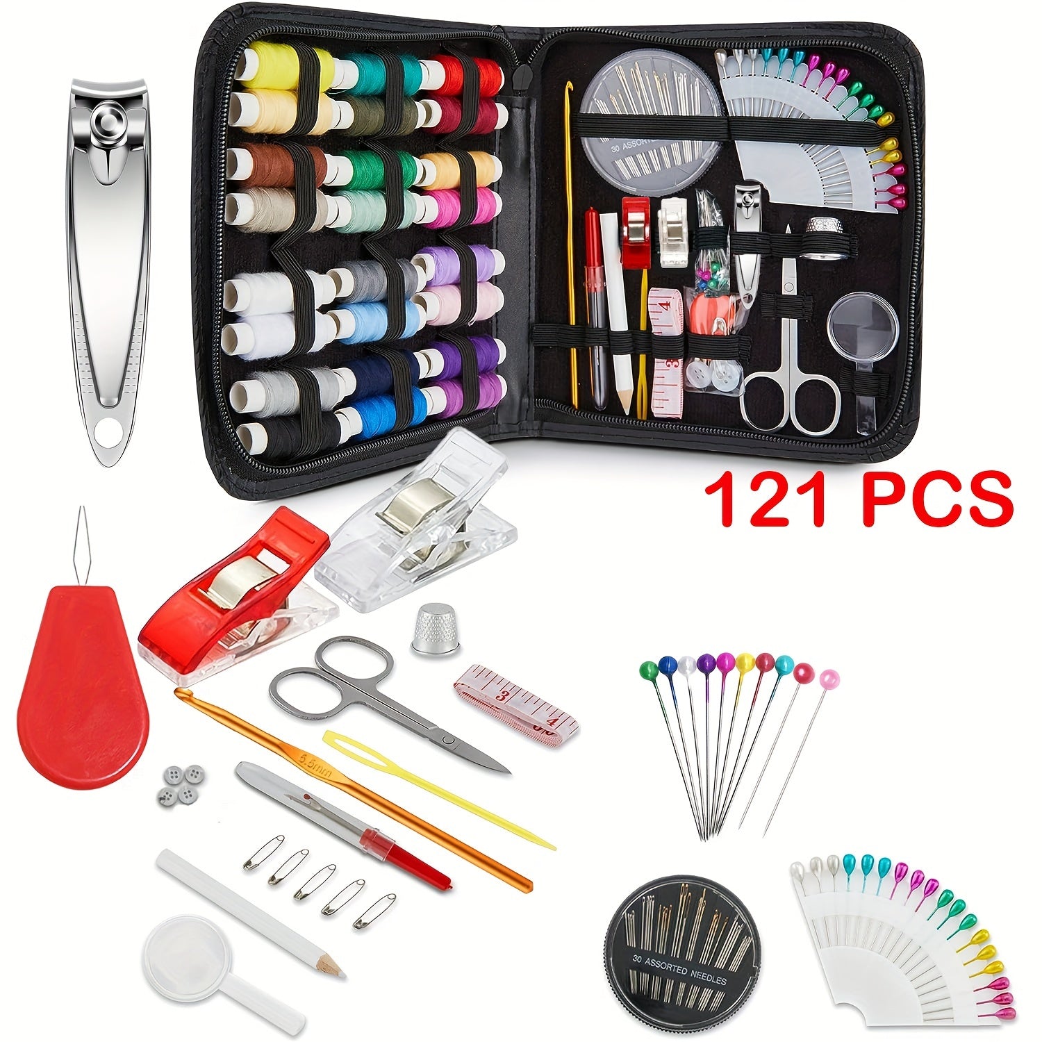 68 98 130pcs Sewing Kit With Case Portable Sewing Supplies For Home Traveler