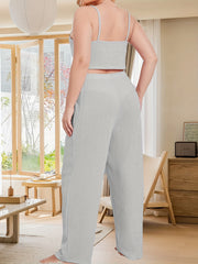 Ribbed Stretch Crop Cami Top & Pants Set