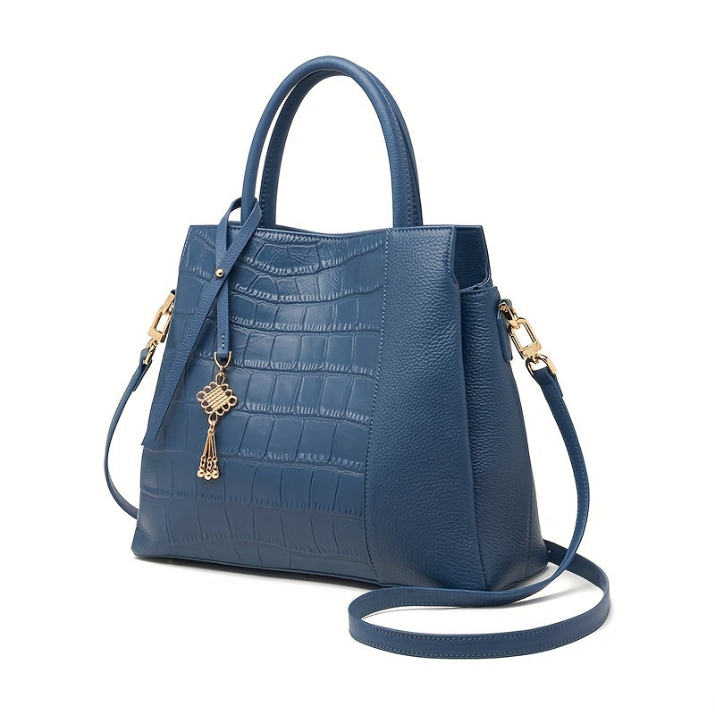 Large Capacity Cowhide Women's Tote Shoulder Bag