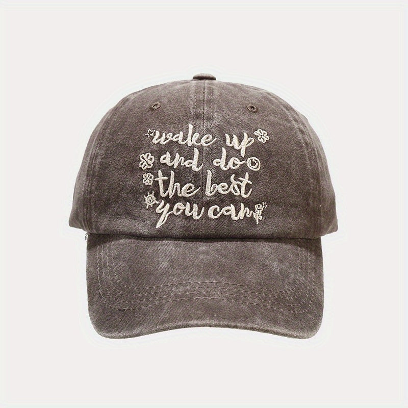 Candy Baseball Cap Wake Up And Do The You Can Embroidery Sun Hat