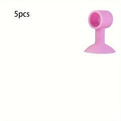 5pcs Silicone Door Stopper Without Punching Bathroom Door Handle Suction Cup