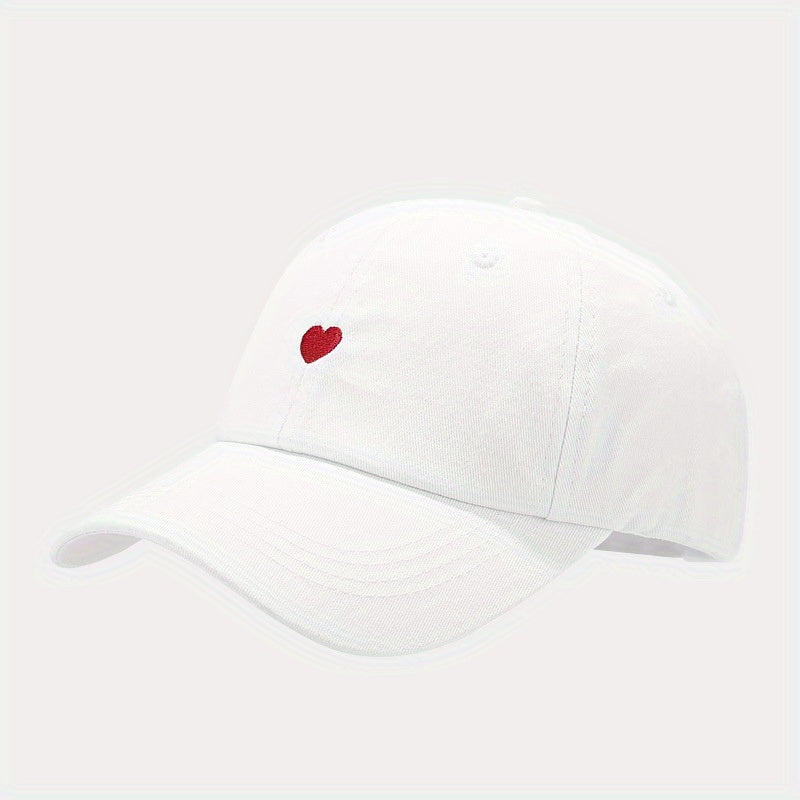 Heart Embroidery Couple Baseball Cap Adjustable Dad Hats Solid Sun Hats