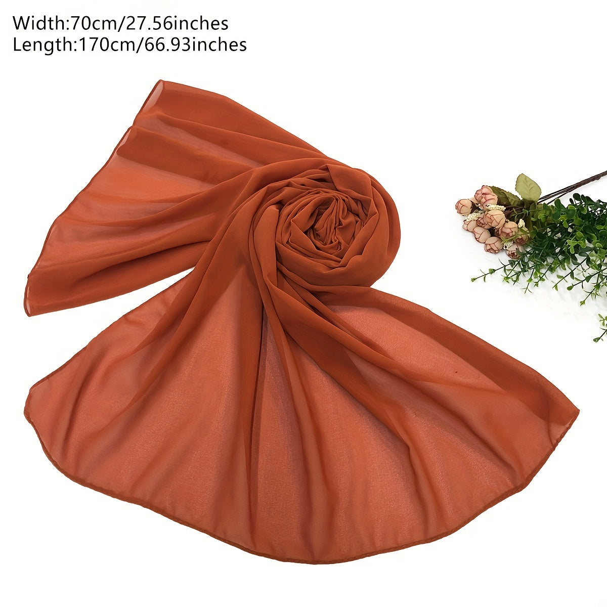 Casual Chiffon Scarf Solid Hijab Thin Breathable Shawl Outdoor Windproof