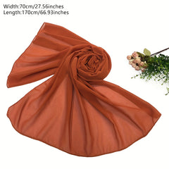 Casual Chiffon Scarf Solid Hijab Thin Breathable Shawl Outdoor Windproof