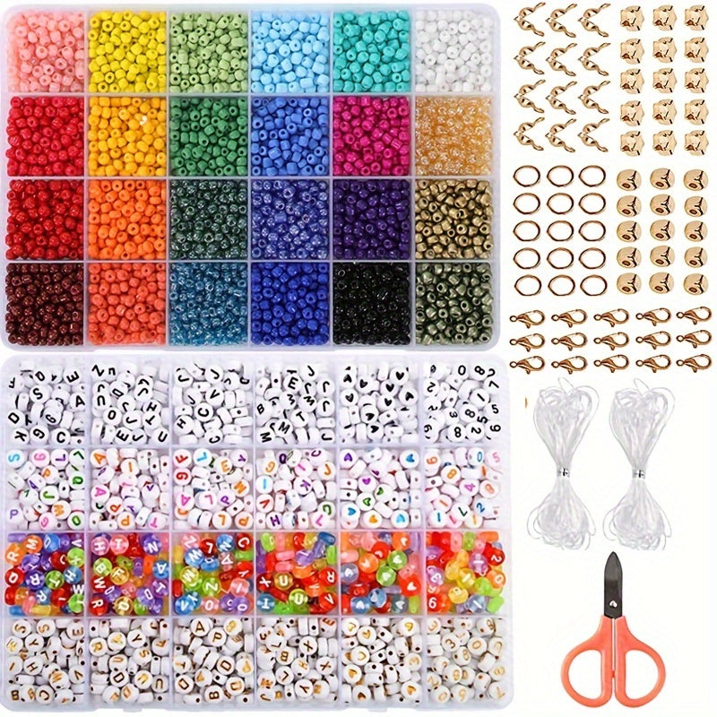 5000pcs 24 Colors Glass Rice Bead Set DIY Jewelry Making Materials