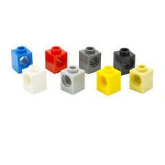 100pcs 1x1 Technology Parts Bricks with Hole MOC Brick Accessories
