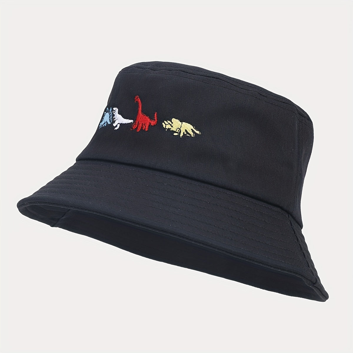 Little Dinosaur Embroidered Bucket Hat Men Women Outdoor Sunscreen Basin Hat